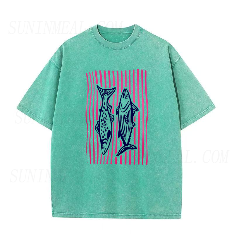 Vintage Fish Prin Unisex Tee