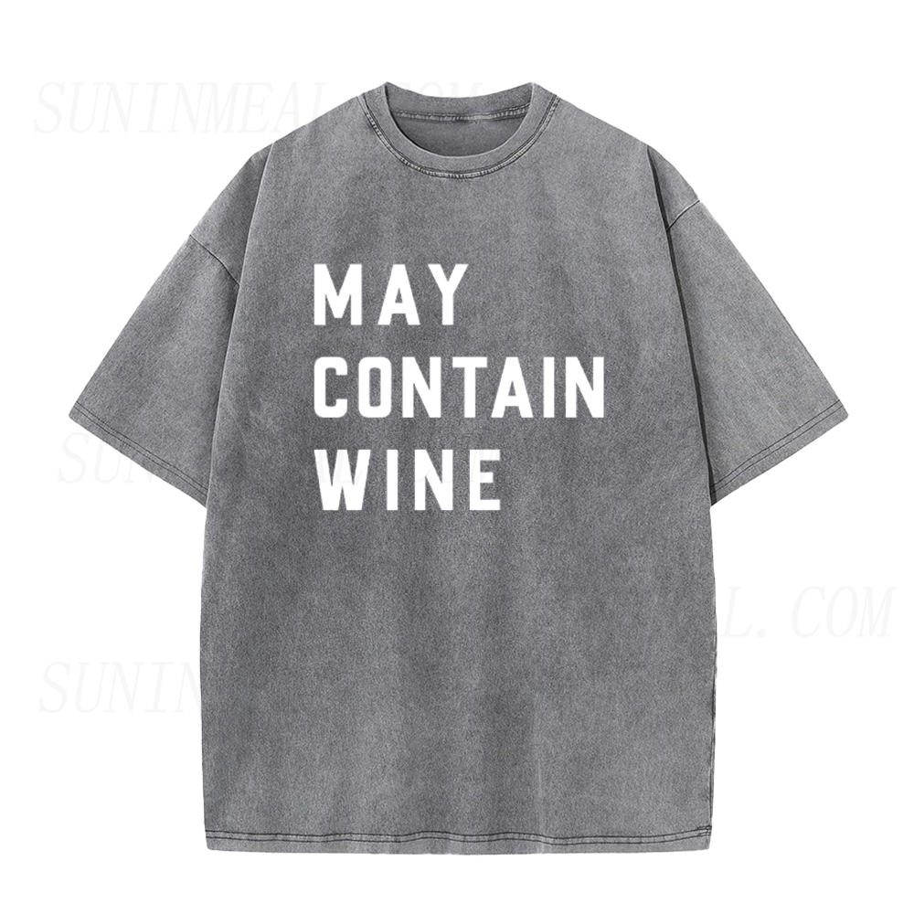 Retro May Contain Wine Unisex Tee