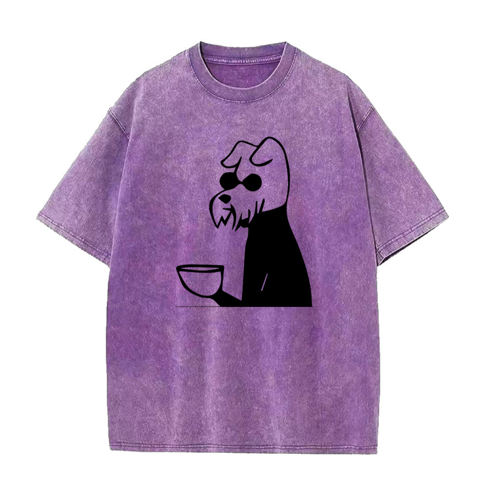Dog Drinking a Cup of Coffee Unisex Tee