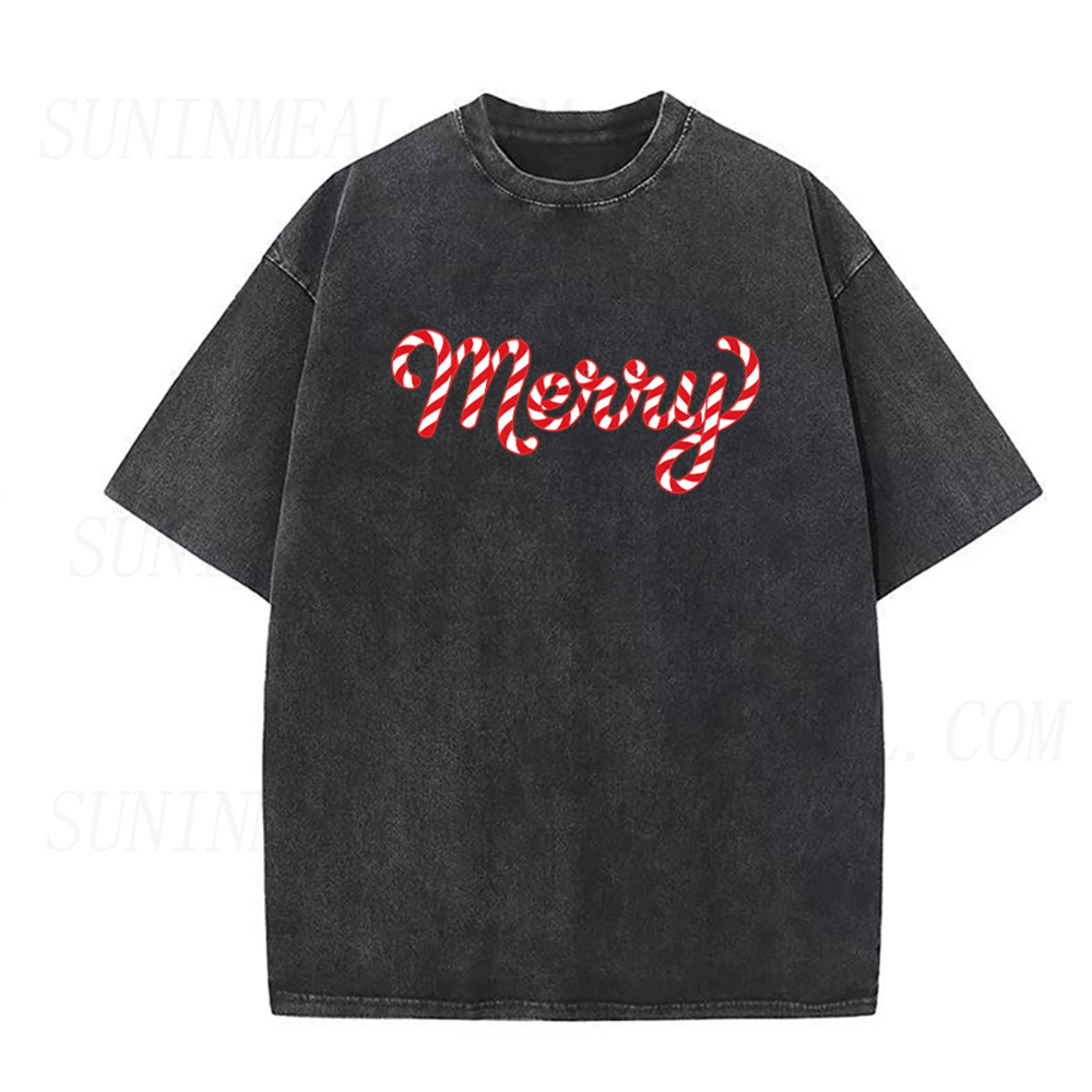 Merry Candy Cane Christmas Unisex Tee