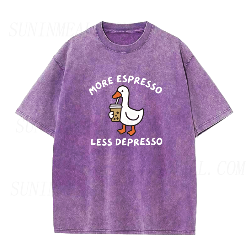 More Espresso Less Depresso Goose Coffee Unisex Tee
