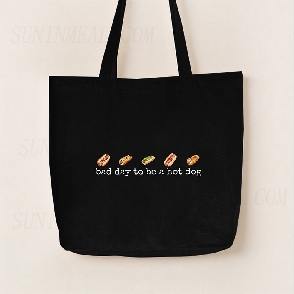 Bad Day To Be A Hotdog Canvas Tote Bag