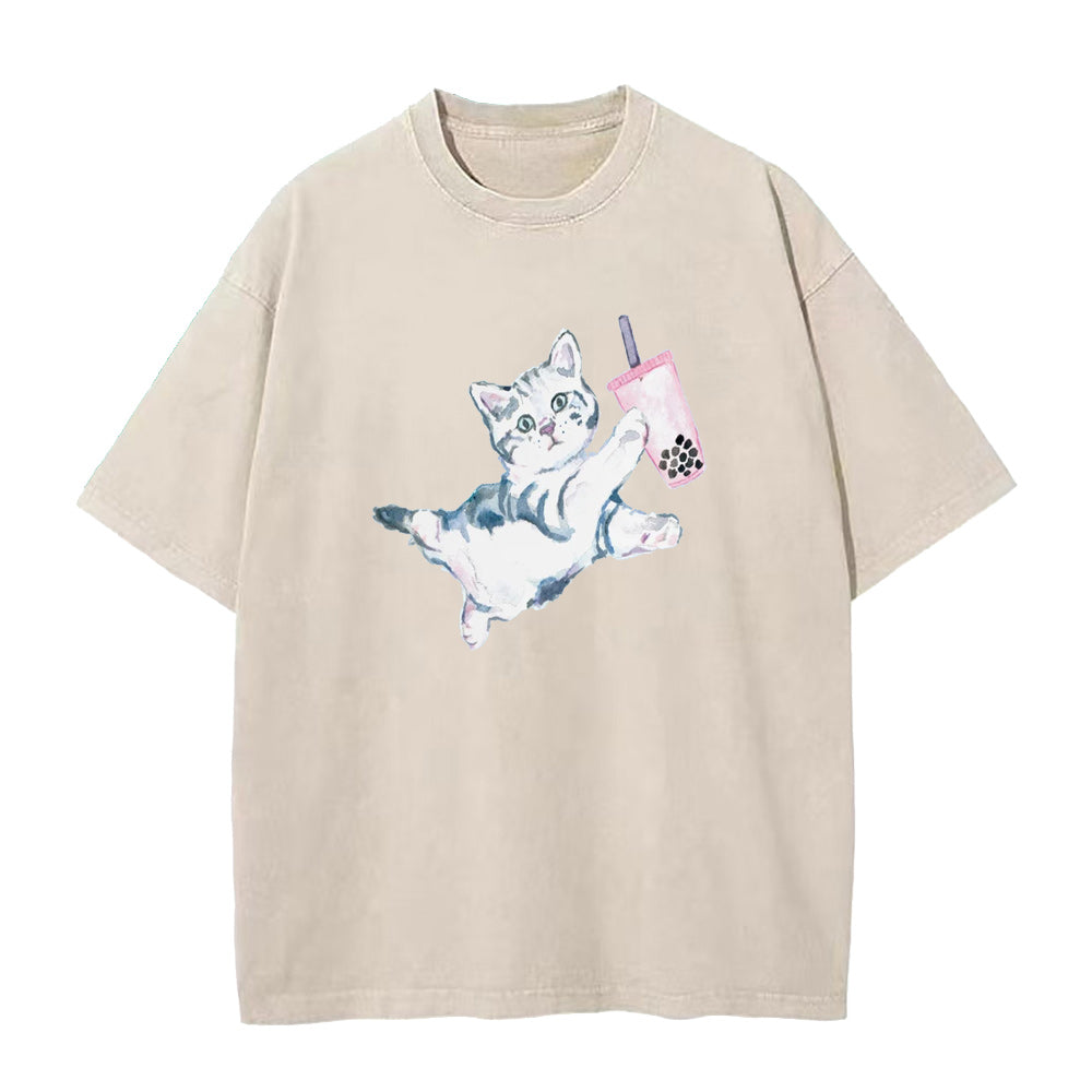cat boba tea Unisex Tee