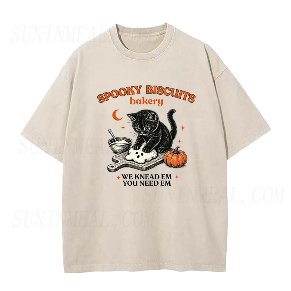 Spooky Biscuits Black Cat Unisex Tee