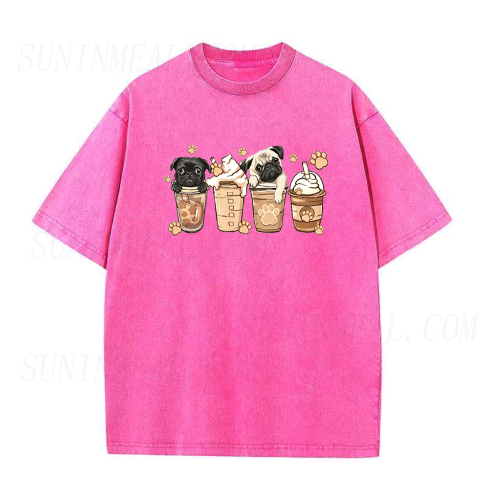 Cute Pug Coffee Unisex Tee