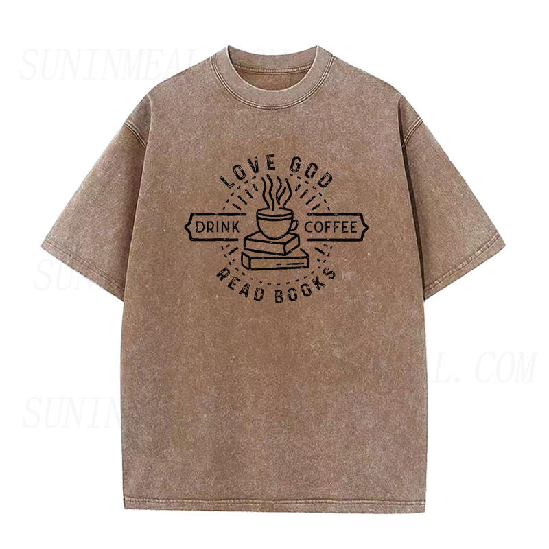Love God Drink Coffee Read Books Tee