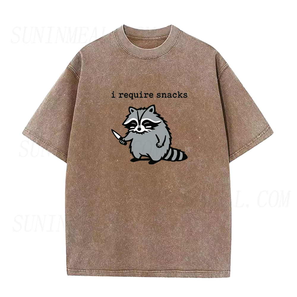 I Require Snacks Raccoon Unisex Tee