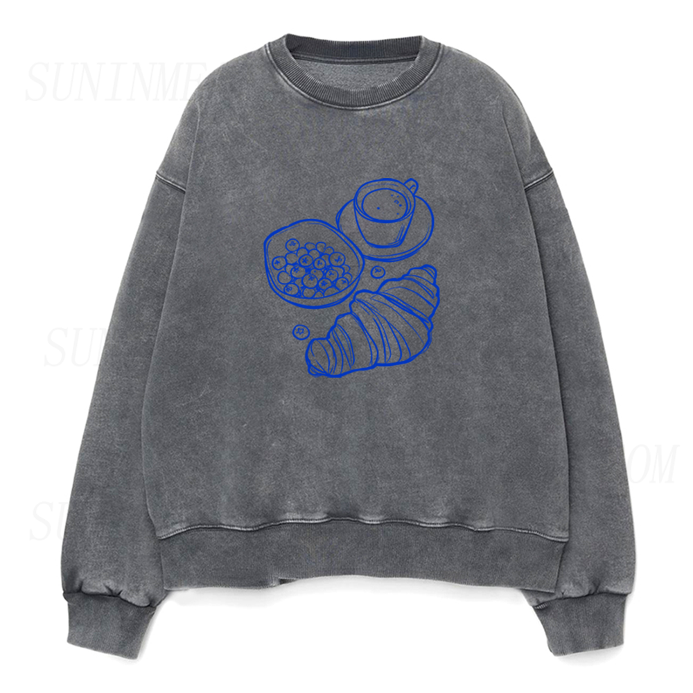 Croissants and Blueberries Unisex Crewneck Sweatshirt