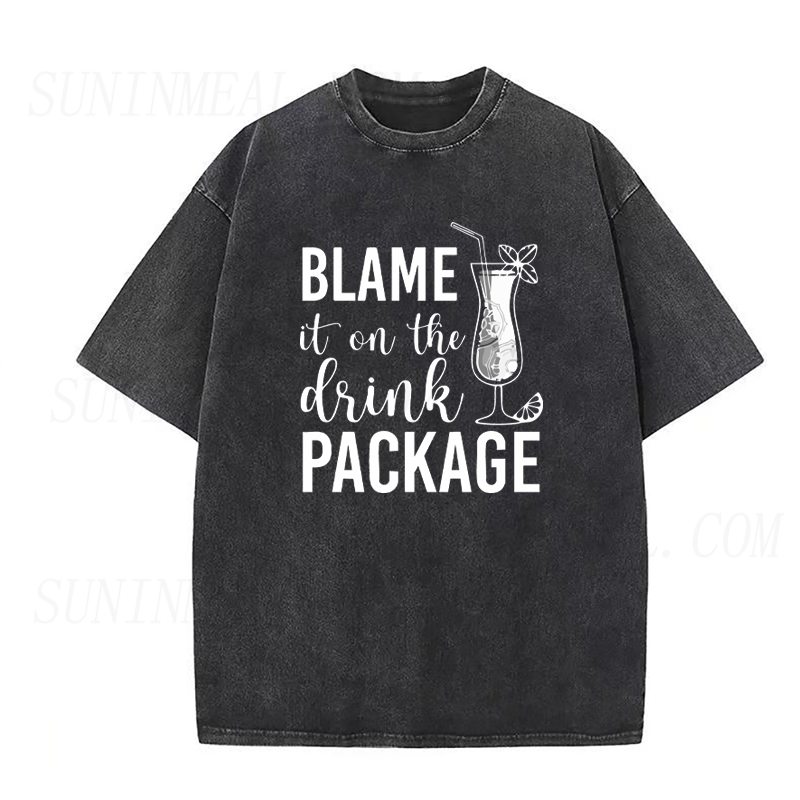 Retro Blame It On The Drink Package Unisex Tee