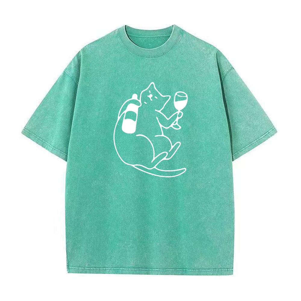 Cat and wine Unisex Tee