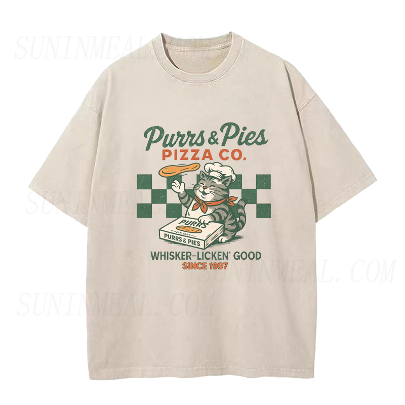 Funny Cat Pizza Unisex Tee