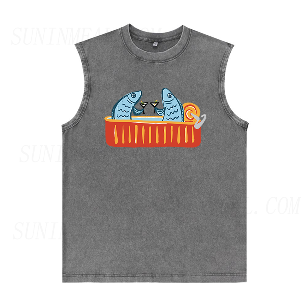 Martini Sardine Unisex Tank Top