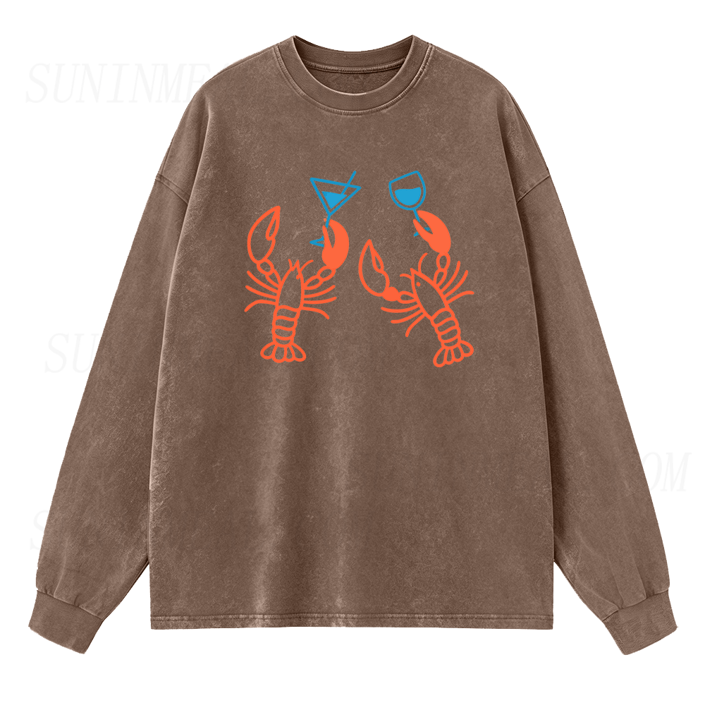 Martini Lobster Long Sleeve Unisex Tee
