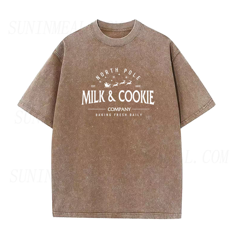 North Pole Milk and Cookie Christmas Unisex Tee