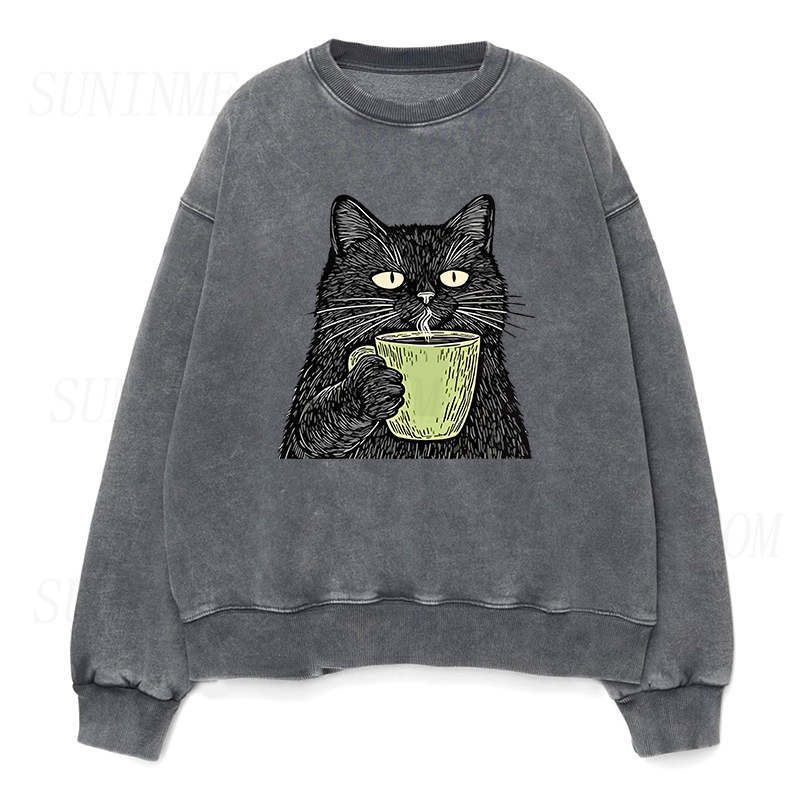 Black Cat Coffee Unisex Crewneck Sweatshirt