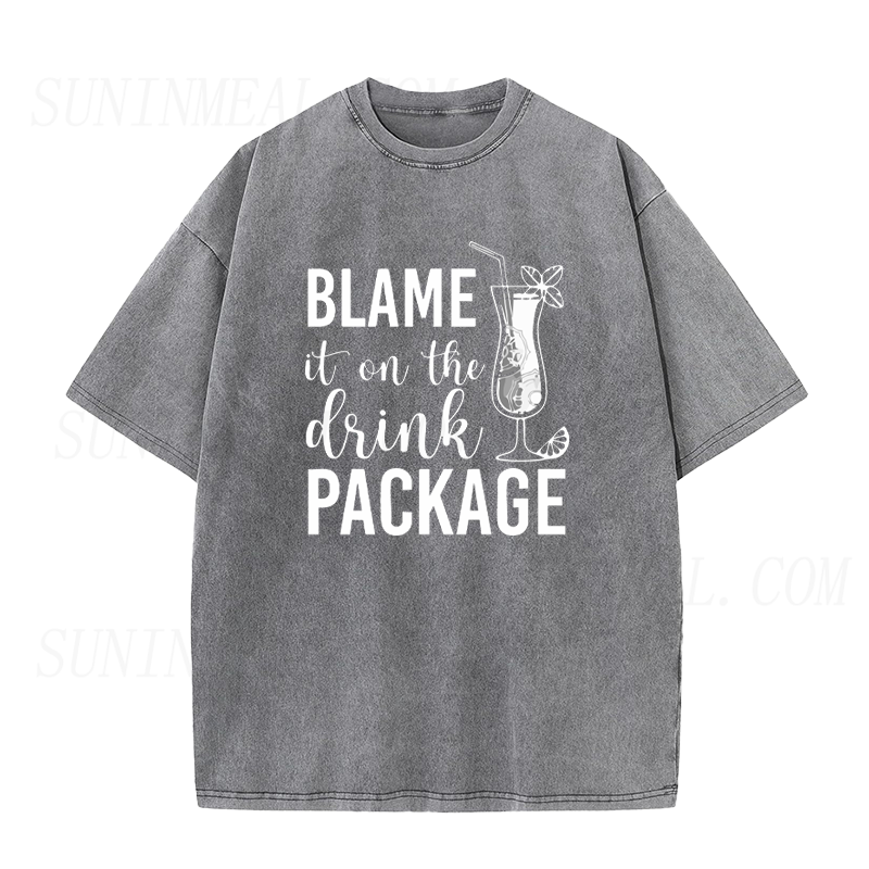 Retro Blame It On The Drink Package Unisex Tee