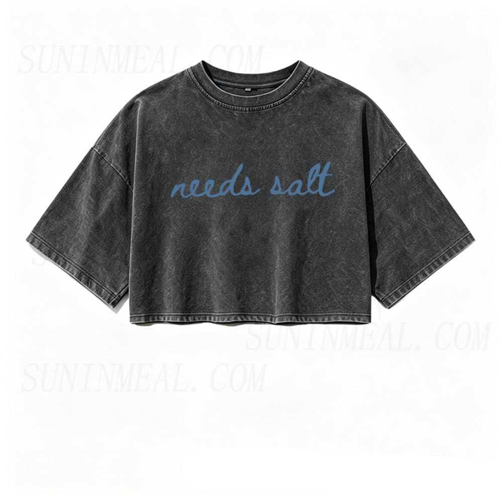 Needs Salt Oversized Crop Tee