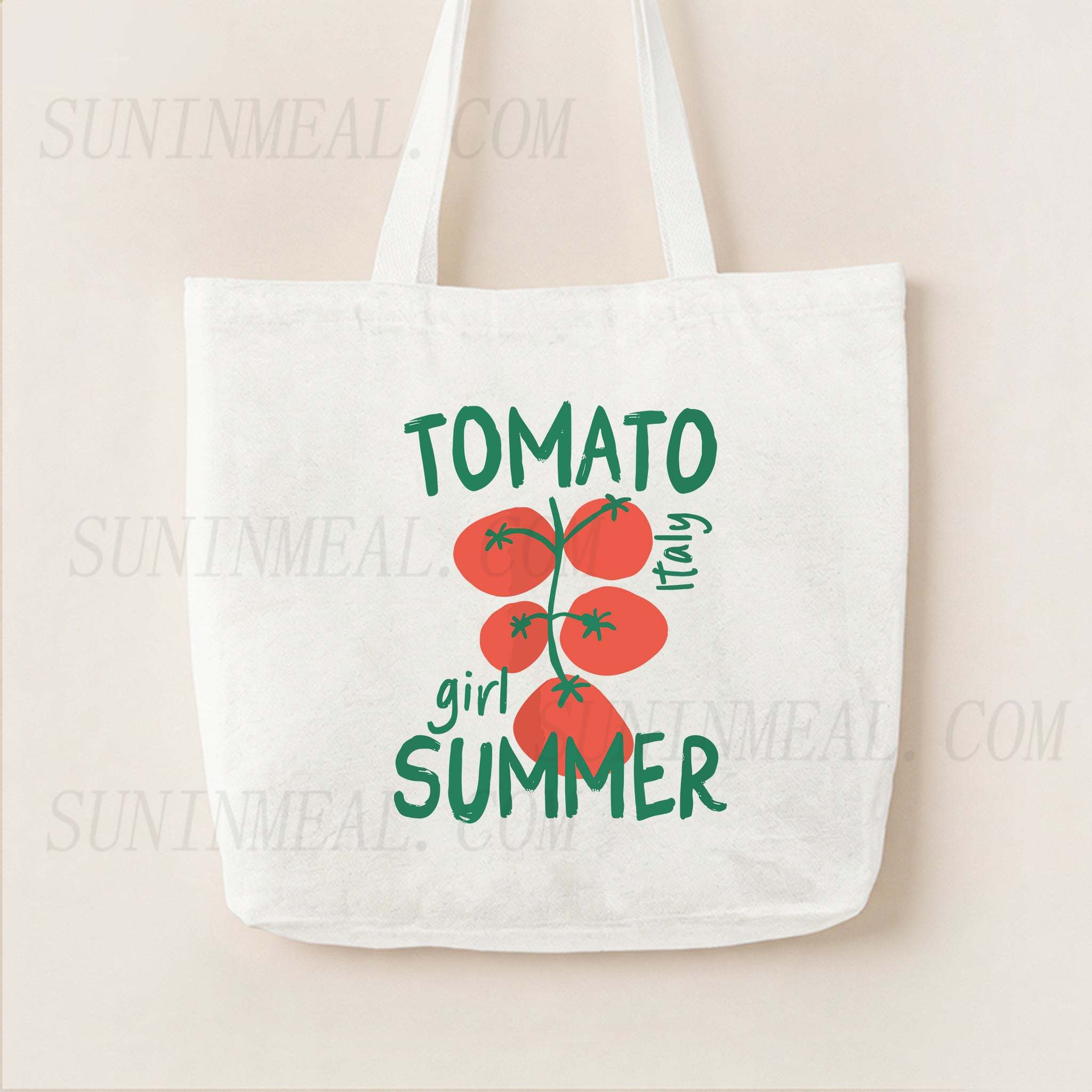 Tomato Girl Summer Canvas Tote Bag