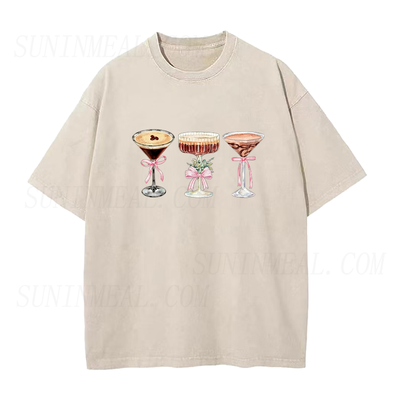 Espresso Martini Pink Bow Glasses Unisex Tee