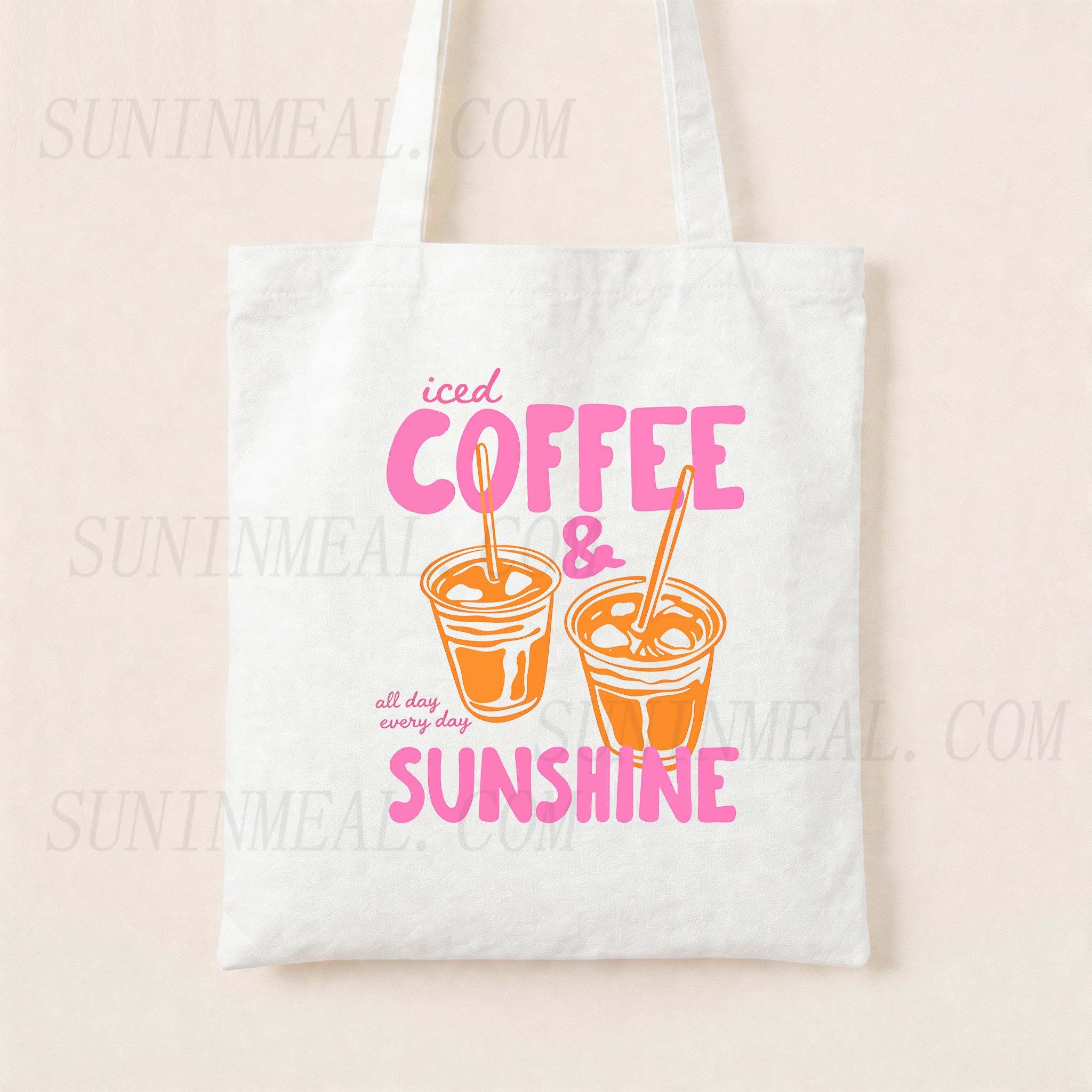 Iced Coffee & Sunshine Canvas Tote Bag