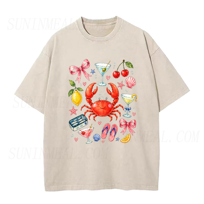 Cocktails & Crabs & Coastal Vibes Unisex Tee
