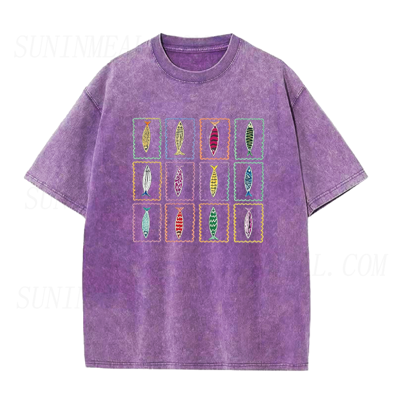 Vintage Sardine Stamp Collection Unisex Tee