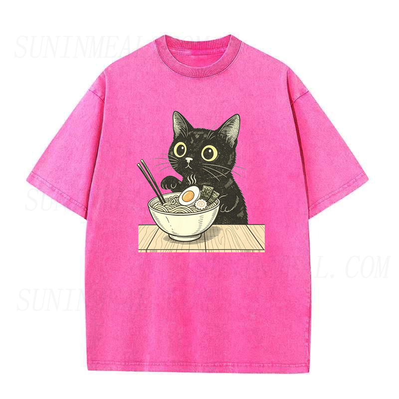 Cat Eating Ramen Unisex Tee