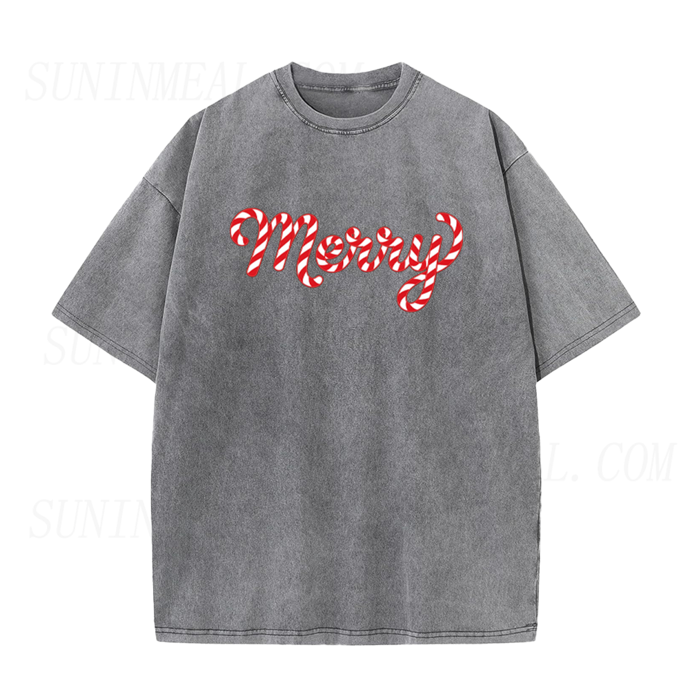 Merry Candy Cane Christmas Unisex Tee