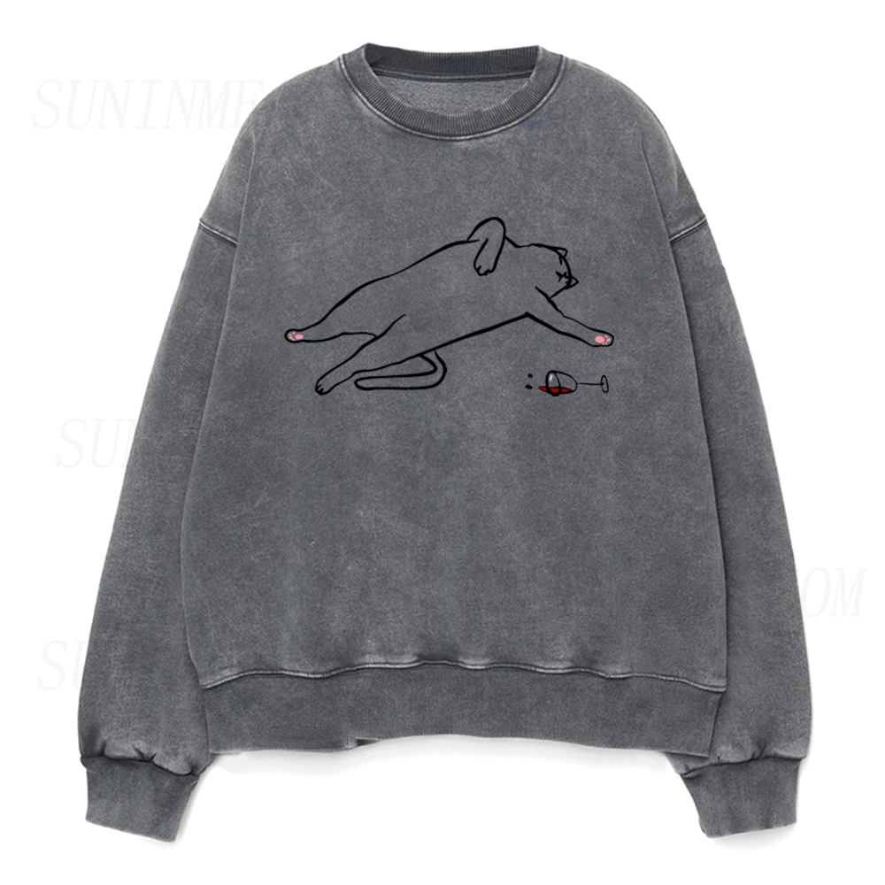 Drunk Cat Unisex Crewneck Sweatshirt