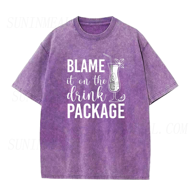 Retro Blame It On The Drink Package Unisex Tee