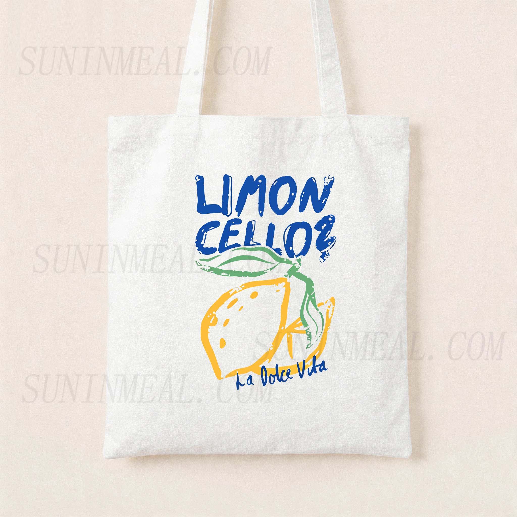 Retro Limoncello La Dolce Vita Canvas Tote Bag