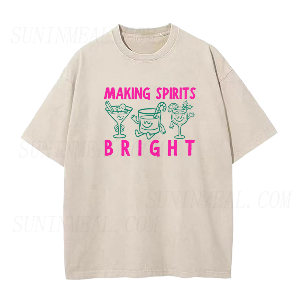 Making Spirits Bright Retro Cocktail Graphic Unisex Tee