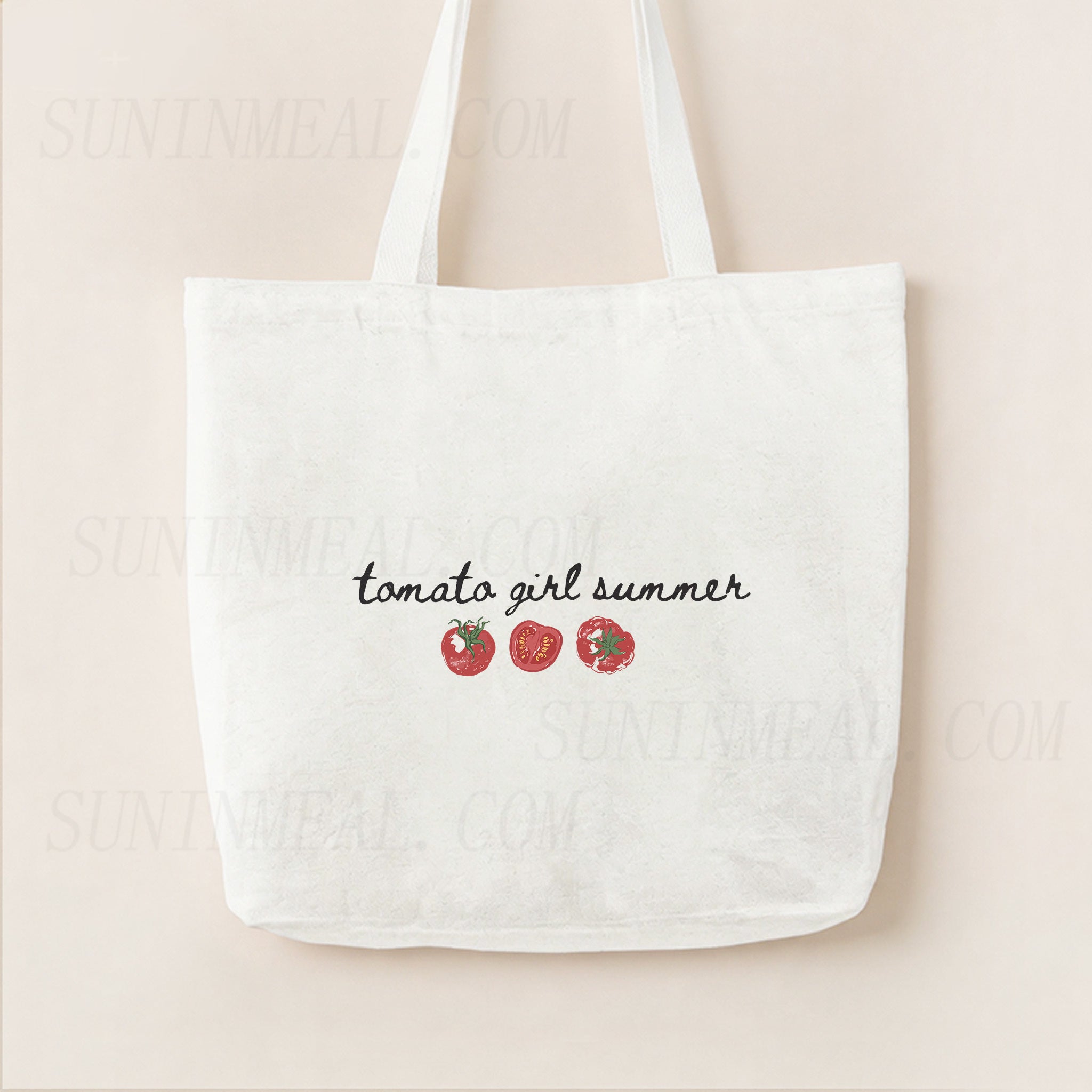 Tomato Girl Summer Canvas Tote Bag