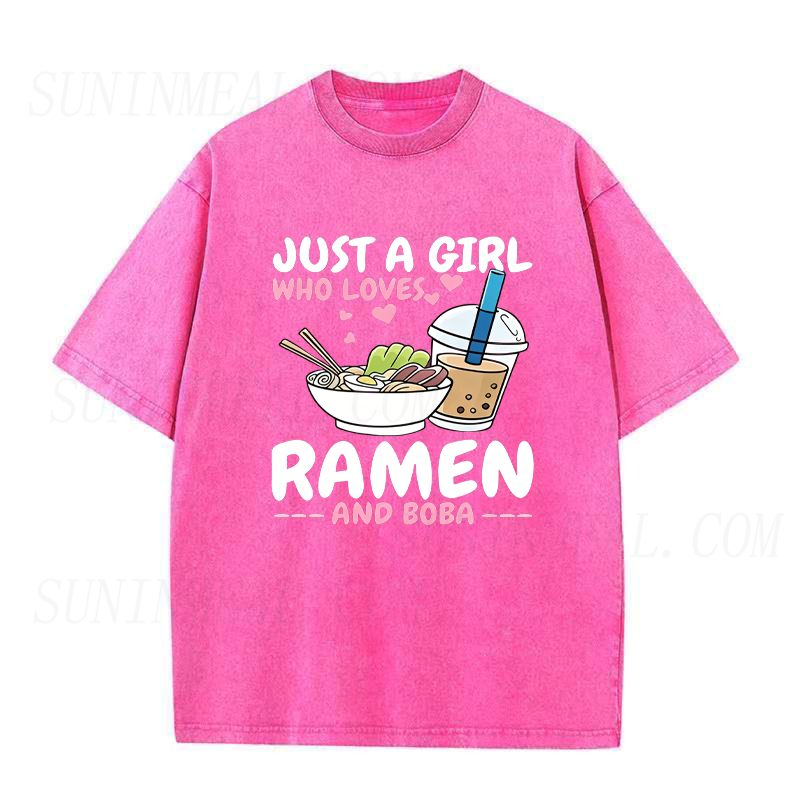 Just A Girl Who Loves Ramen And Boba Unisex Tee