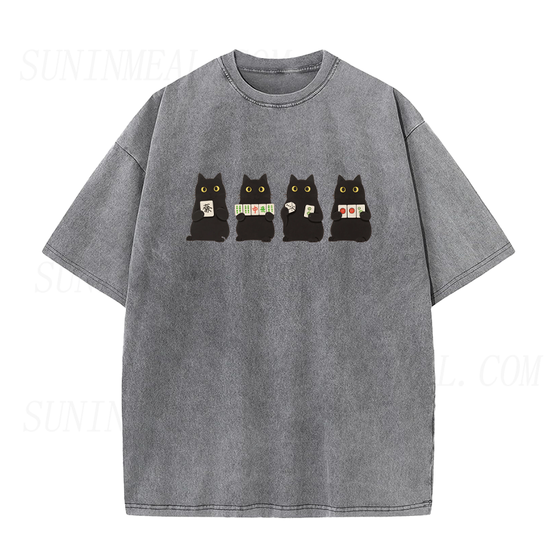Mahjong Black Cat Unisex Tee
