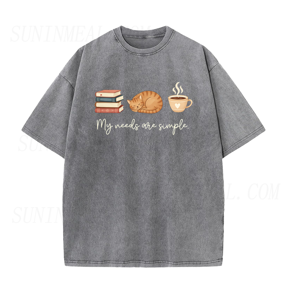 Bookish Cat and Coffee Unisex Tee
