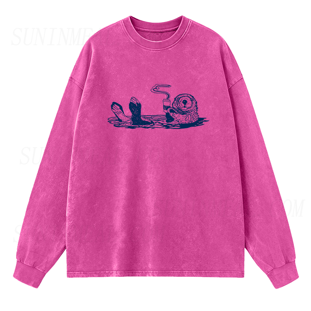Coffee Swimming Long Sleeve Unisex Tee