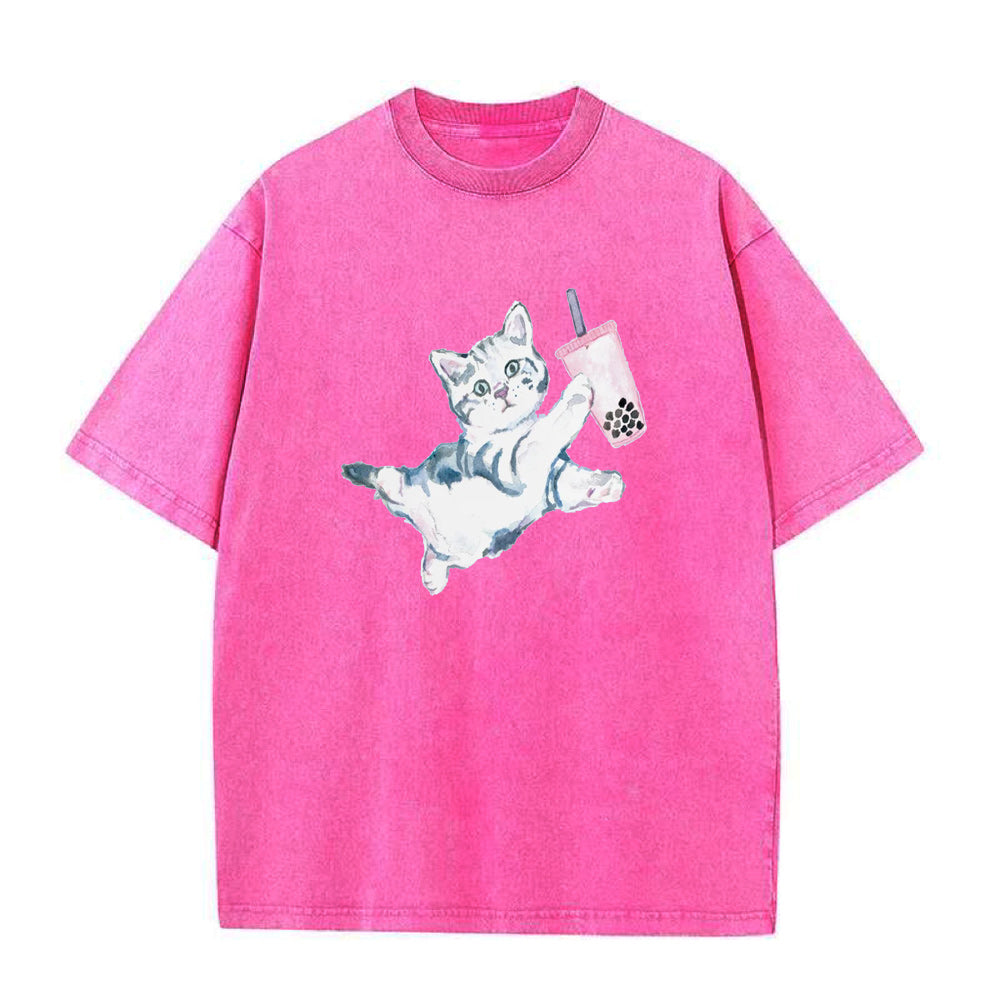 cat boba tea Unisex Tee