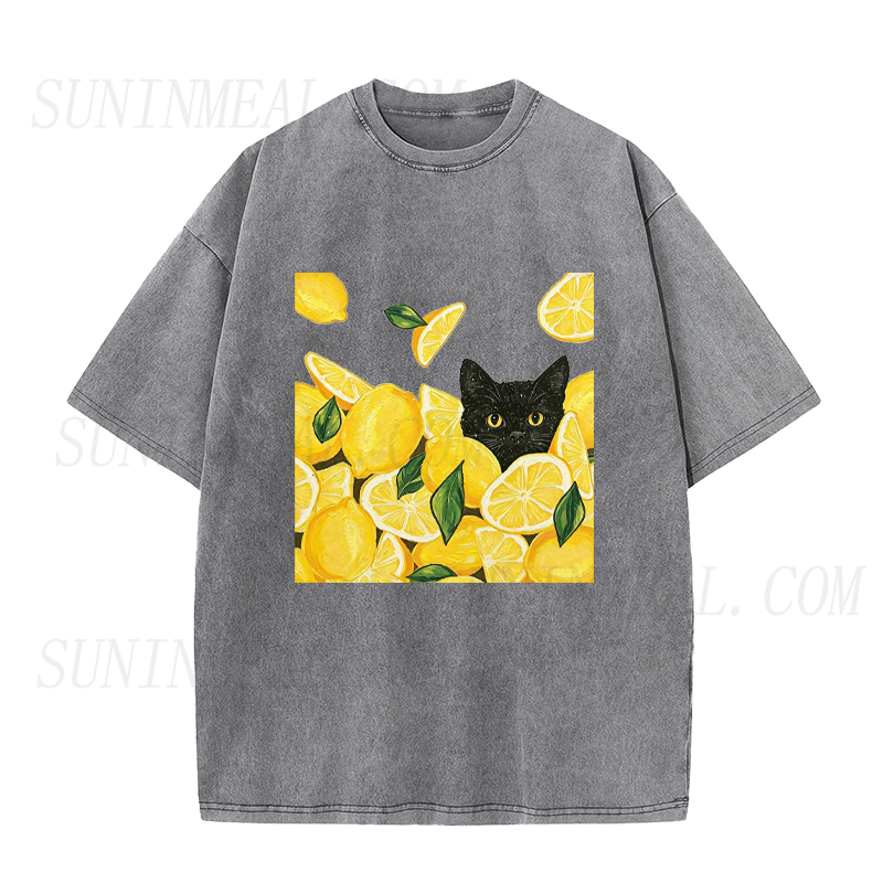 Cat in the Lemon Grove Unisex Tee