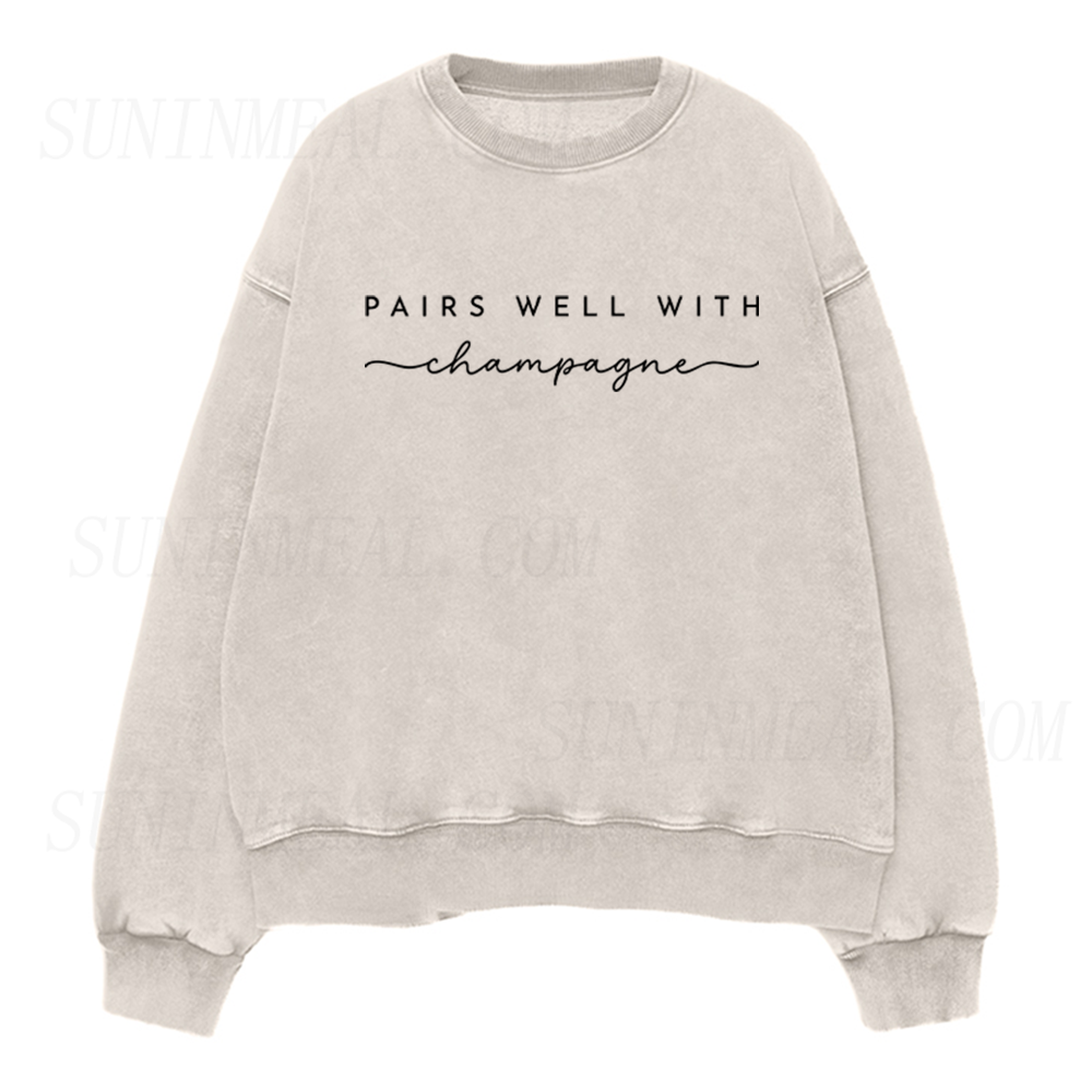 Pairs Well with Champagne Unisex Crewneck Sweatshirt