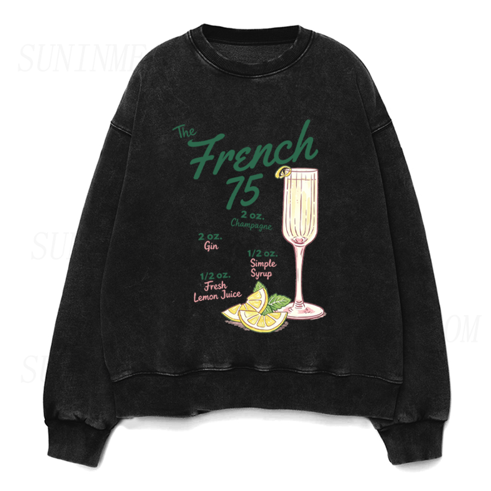 The French 75 Cocktail Recipe Unisex Crewneck Sweatshirt