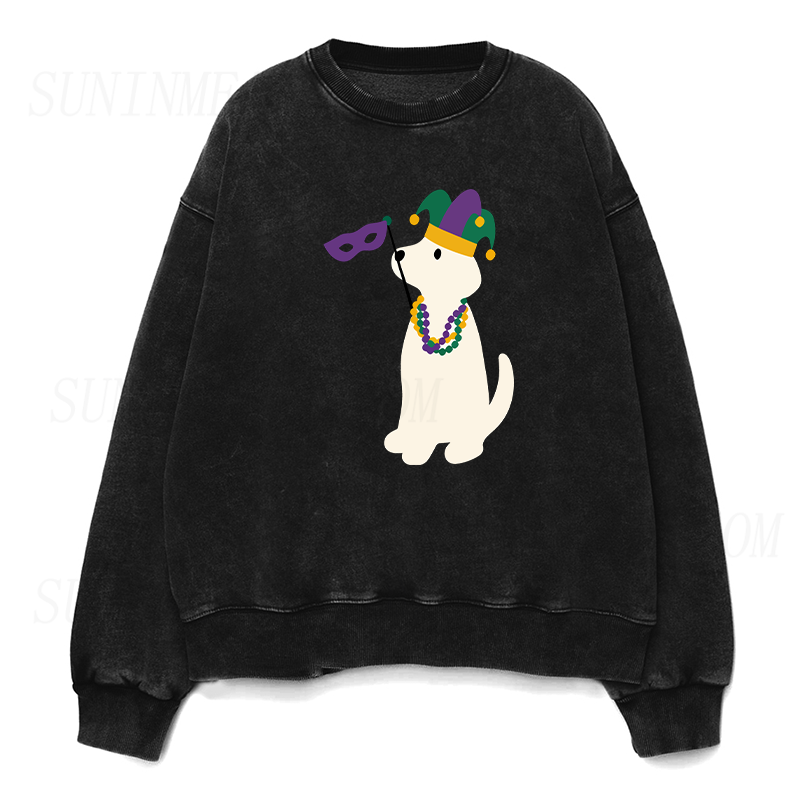 Dog Mardi Gras Flag Unisex Crewneck Sweatshirt