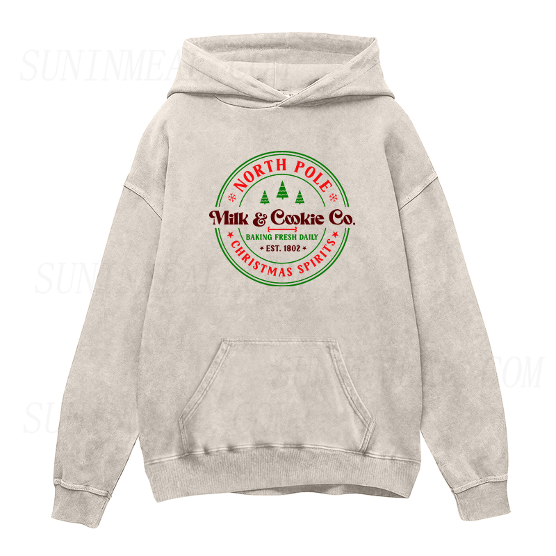 North Pole Milk and Cookie Co. Christmas Unisex Hoodie