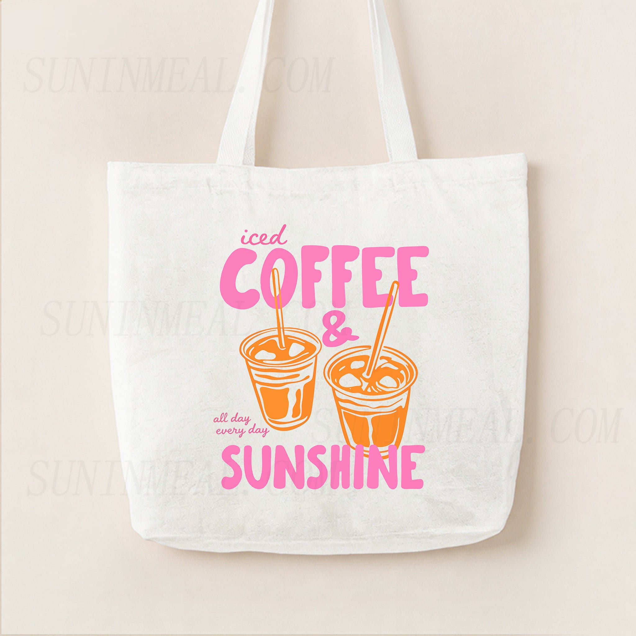Iced Coffee & Sunshine Canvas Tote Bag