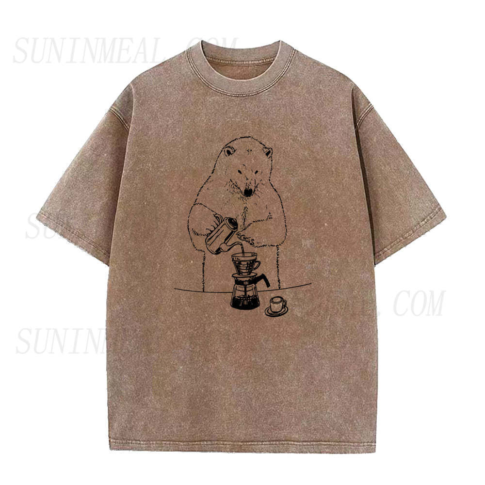 Polar Bear Is Brewing Coffee Unisex Tee
