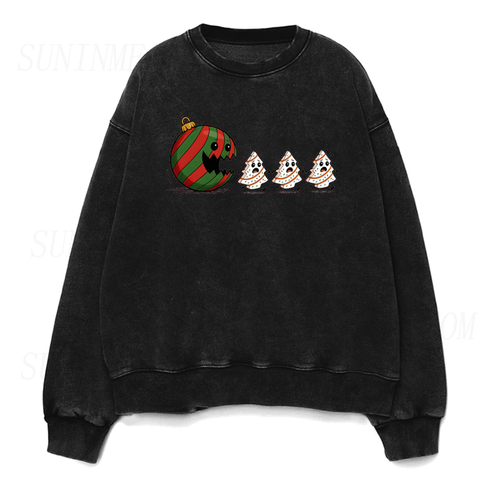Funny Christmas Pacman Gingerbread Unisex Crewneck Sweatshirt