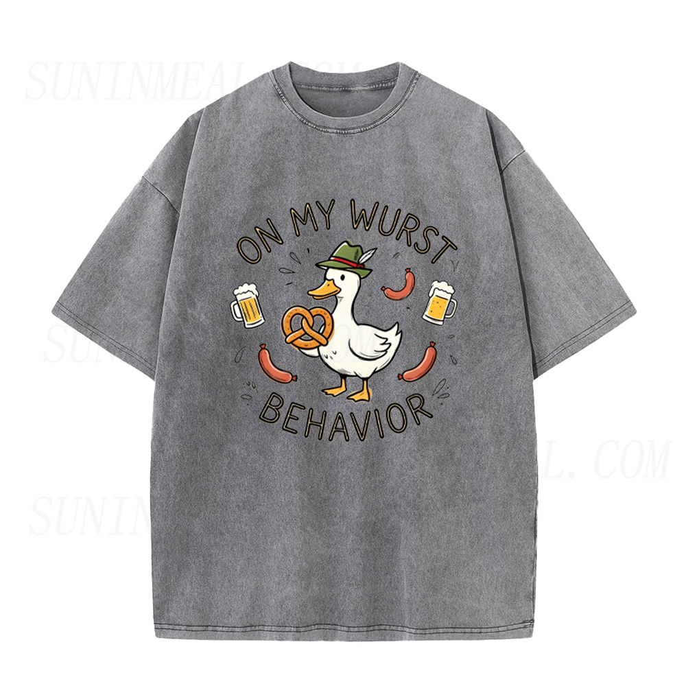 On My Wurst Behavior Goose Oktoberfest Unisex Tee