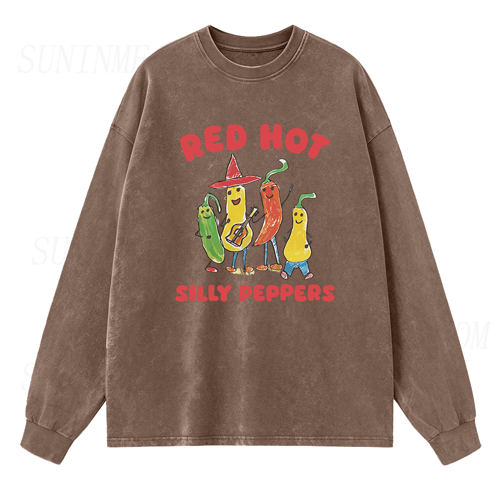 Red Hot Silly Peppers Long Sleeve Unisex Tee