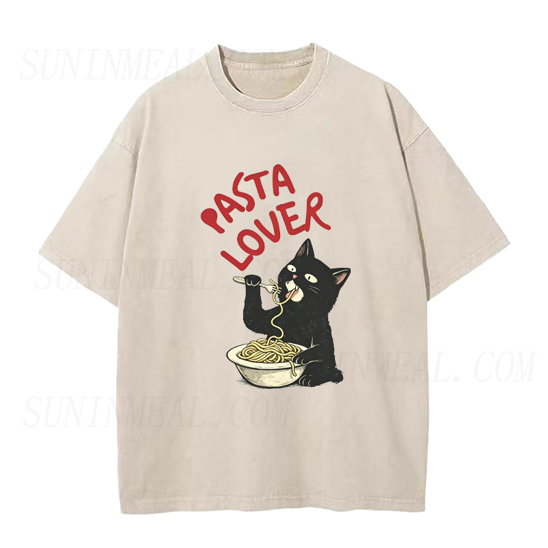 Cat Eating Spaghetti Unisex Tee