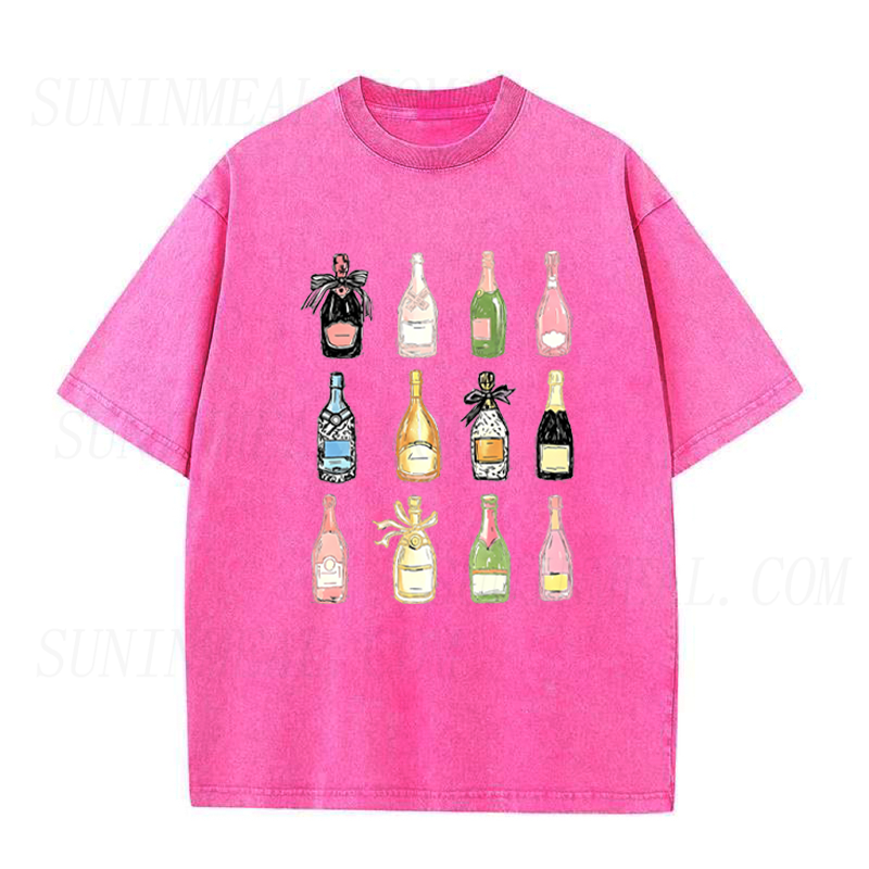 Retro Champagne Bottles Unisex Tee